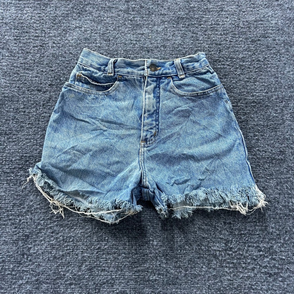 Palmetto's Denim Shorts Womens Size 24 Light Wash High Waisted Frayed Hem Cutoff